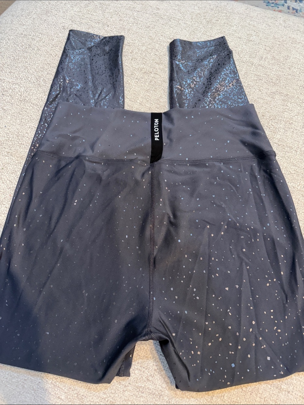 Peloton Black Sparkle High-Waist Leggings with Shimmer Panels
